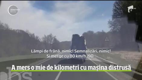 Un şofer din Buzău a mers o mie de kilometri cu mașina distrusă