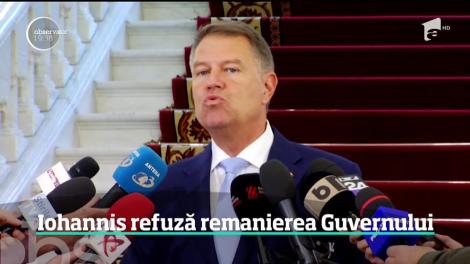 Preşedintele Klaus Iohannis respinge remanierea Guvernului în varianta propusă de premierul Viorică Dăncilă