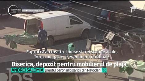 În Biserică, la fel ca la plajă! Cu umbreluţe de soare, mese şi scaune de terasă. Sunt imaginile care au provocat un val de indignare printre credincioşii din Năvodari