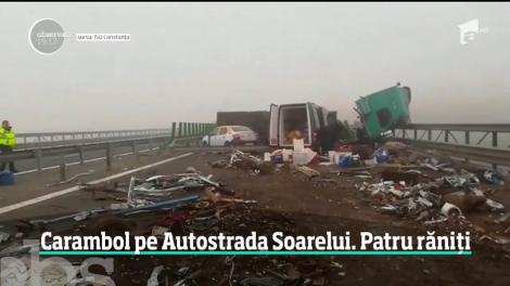 Carambol pe Autostrada Soarelui soldat cu patru răniţi