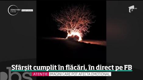 Un şofer a ars într-o maşină cuprinsă de flăcări, pe o şosea din Botoşani, chiar sub ochii unui martor care a transmis totul în direct pe Facebook!