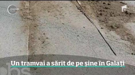 Un tramvai a deraiat  în centrul oraşului Galaţi