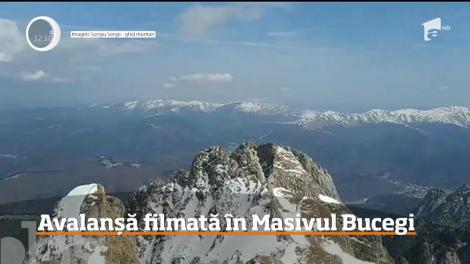 O avalanşă a fost surprinsă pe Vârful Omu, de un ghid turistic