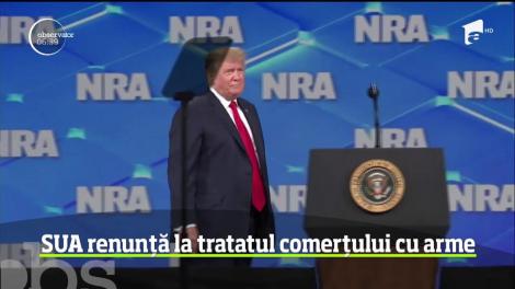 Statele Unite se vor retrage din Tratatul privind comerţul cu arme adoptat de ONU în 2013