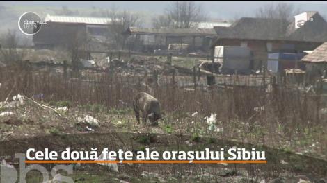 O altă faţă a Sibiului! Străzi neasfaltate, barăci fără curent electric şi munţi de gunoaie din cartierele mărginaşe