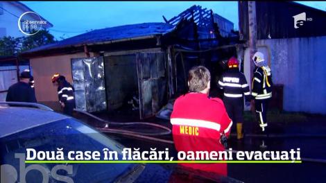Panică în Capitală! Două case şi un garaj s-au făcut scrum