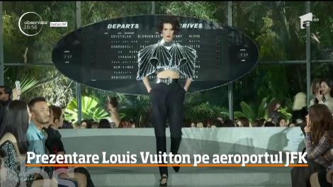 Excentricul şi-a spus cuvântul la noua prezentare Louis Vuitton! Modelele au defilat pe cel mai mare aeroport din New York