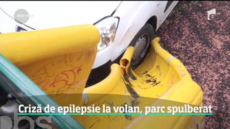 Scene de infarct într-un parc din Bucureşti. Un şofer a ajuns până în spaţiul de joacă al copiilor după ce a făcut prăpăd pe şosea