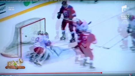 Smiley News. Vladimir Putin a căzut în nas în timpul unui meci de hochei