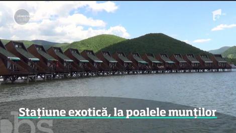 Singurul sat plutitor din România, pe Clisura Dunării. Turiştii pasionaţii de pescuit pot arunca undiţa direct din pragul casei