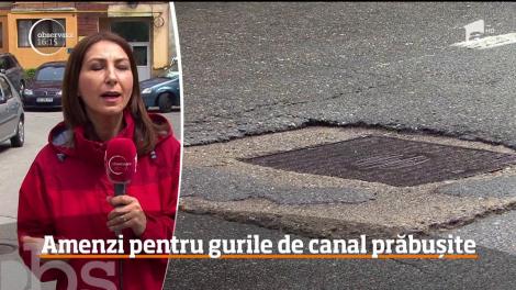 Amenzi pentru gurile de canal prăbușite în Târgu Jiu
