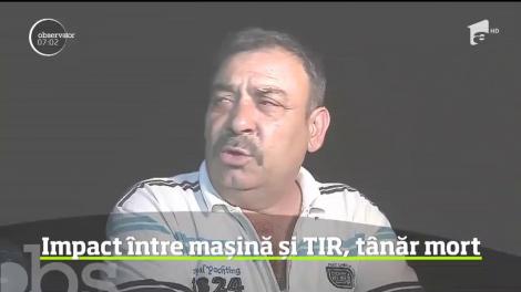 Un şofer de 21 de ani a murit după ce autoturismul pe care îl conducea a intrat pe contrasens direct sub roţile unui TIR