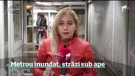 În Bucureşti şi în localităţile de lângă, ploile torenţiale au făcut ravagii. O staţie de metrou a fost inundată