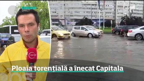 Ploaia torențială a înecat Capitala