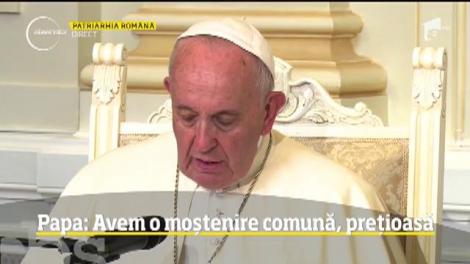 Papa Francisc, discurs la Patriarhia Română în prezența Patriarhului Daniel: Am venit ca pelerin și frate