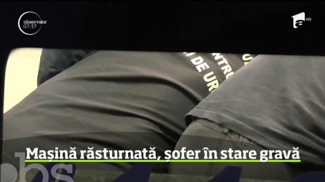 Un autoturism s-a răsturnat pe o stradă din Piatra Neamţ