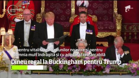 Prima zi a vizitei lui Donald Trump în Marea Britanie s-a încheiat cu un dineu grandios