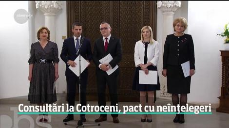Consultări la Cotroceni, pact cu neînțelegeri