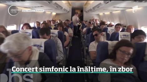 Pasagerii unui zborului Tarom concert simfonic la înălțime, în zbor