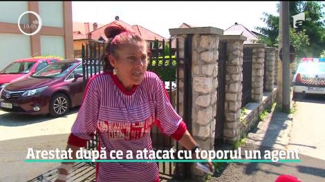 Recidivistul care a atacat cu toporul un poliţist din Argeş, arestat preventiv