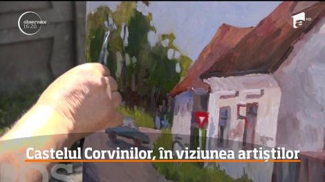 Castelul Corvinilor, în viziunea artiștilor. Pictori consacraţi sau simpli pasionaţi de pictură s-au întâlnit într-o tabără de artă