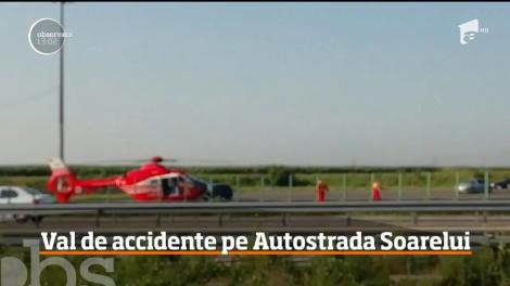 Val de accidente violente Autostrada Soarelui. În mai puţin de o oră,  zece maşini au fost distruse!
