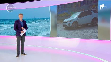 Mașini parcate lângă şezlong, pe malul mării. Șoferii riscă o amendă de la 10.000 până la 20.000 de lei