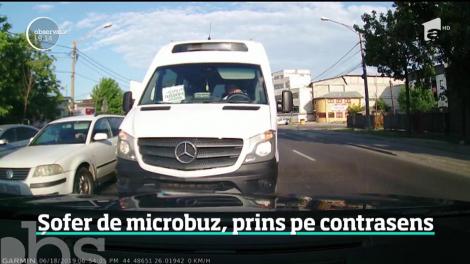 A intrat pe contrasens pentru a depăşi o coloană de maşini, dar şi-a găsit naşul