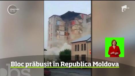 Imagini de coşmar în Republica Moldova. Un bloc de nouă etaje s-a prăbuşit sub privirile îngrozite ale locatarilor