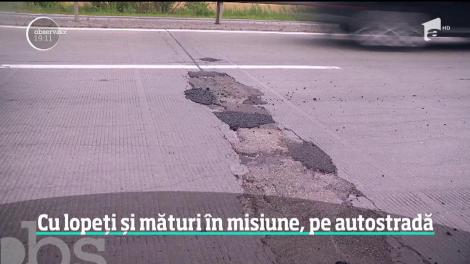 Gropile de pe A2 sunt din nou peticite în stil românesc. Drumarii au replici acide: "Nu suntem chirurgi"
