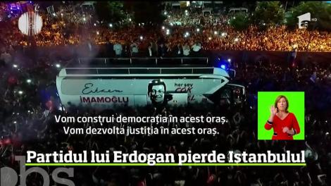 Înfrângere grea pentru preşedintele Turciei. Candidatul formaţiunii politice conduse de Recep Tayyip Erdogan a fost învins în alegerile locale, reluate la Istanbul