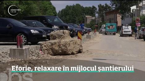 Relaxare în mijlocul șantierului, în Eforie Nord, una dintre cele mai căutate stațiuni