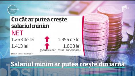 Salariul minim ar putea crește din iarnă