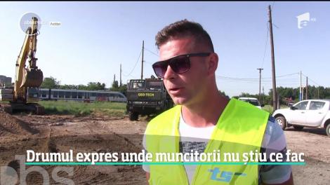 Muncitorii de pe drumul expres Craiova - Piteşti nu știu ce să facă