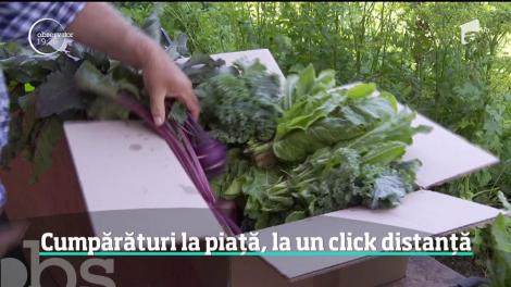 Să faci piaţa dintr-un click este uşor, de când au apărut prăvăliile online. Din faţa monitorului, tot mai mulţi români îşi comandă la uşă fructe şi legume proaspete