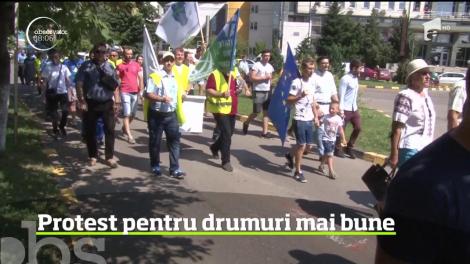 Protest pentru drumuri mai bune, în Botoșani