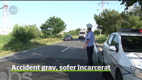 Un şofer de 55 de ani, rănit grav după ce a intrat cu maşina într-un cap de pod