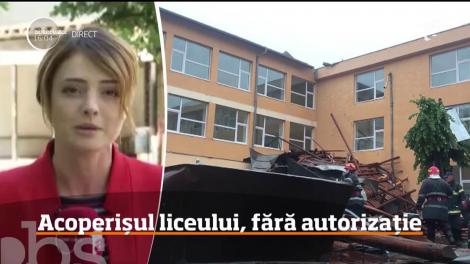 Acoperişul prăbuşit de la Colegiul Economic din Bacău, fără autorizaţie de construcţie