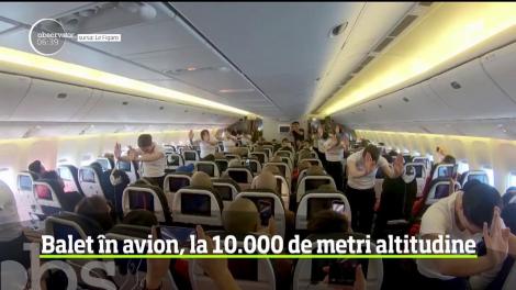 Pasagerii unei curse între Şanghai şi Paris au avut parte de o surpriză foarte plăcută, oferită de mai multe balerine ale Operei pariziene