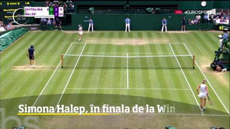 Simona Halep, în finala de la Wimbledon, după ce a învins-o pe ucraineana Elina Svitolina