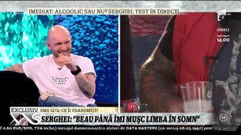 Xtra Night Show. Alcoolul, plăcerea vinovată a lui Serghei Mizil: Beau până îmi mușc limba în somn