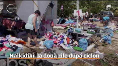 Halkidiki, la două zile după ciclon. Peninsula pare devastată de război: există un risc ridicat de producere a incendiilor de vegetaţie.