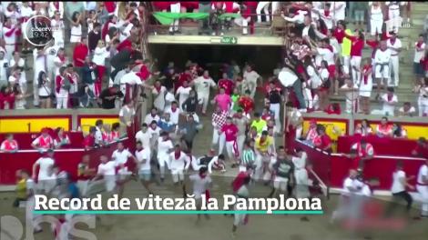 Record de viteză la faimoasa cursă cu tauri de la Pamplona