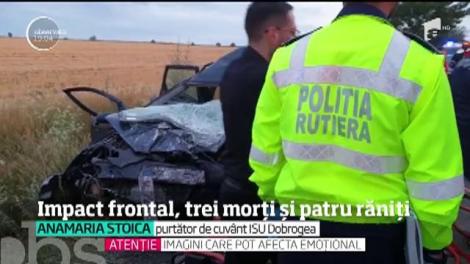 Impact frontal, în judeţul Constanţa. Trei oameni au murit, iar alți patru au fost răniți