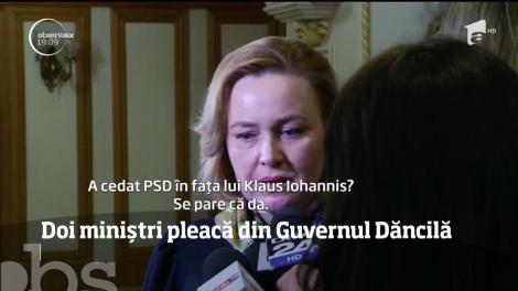 Doi miniştri pleacă din Guvern, după cea mai tensionată şedinţă PSD! Carmen Dan şi-a dat demisia de la Interne, iar Teodor Meleşcanu a fost demis de la Externe
