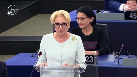 Viorica Dăncilă a cerut la Strasbourg integrarea totală în Schengen şi ridicarea MCV-ului