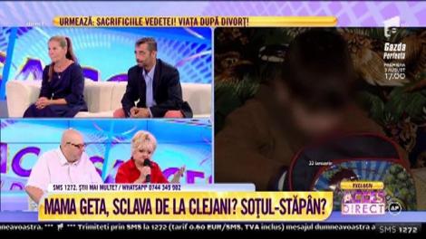 Acces Direct. Geta din Clejani, bătută de soț? Bărbatul dezminte spusele femeii: Îi mai dau o palmă, două, dar nu sunt violent