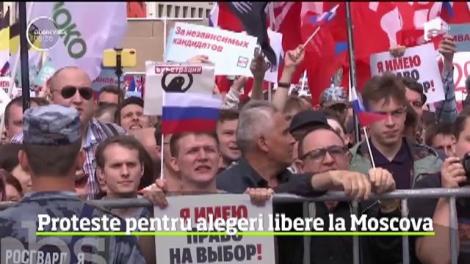 Proteste masive la alegerile libere din Moscova