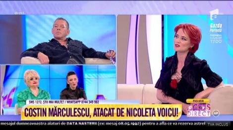 Acces Direct. Nicoleta Voicu, furioasă pe Costin Mărculescu! Artistul este criticat dur pentru dezvăluirile amoroase pe care le-a făcut în cartea sa