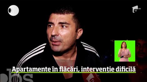 Incendiu de proporţii pe o stradă din capitală. Un apartament a luat foc, iar flăcările au cuprins cu repeziciune şi locuinţa aflată deasupra